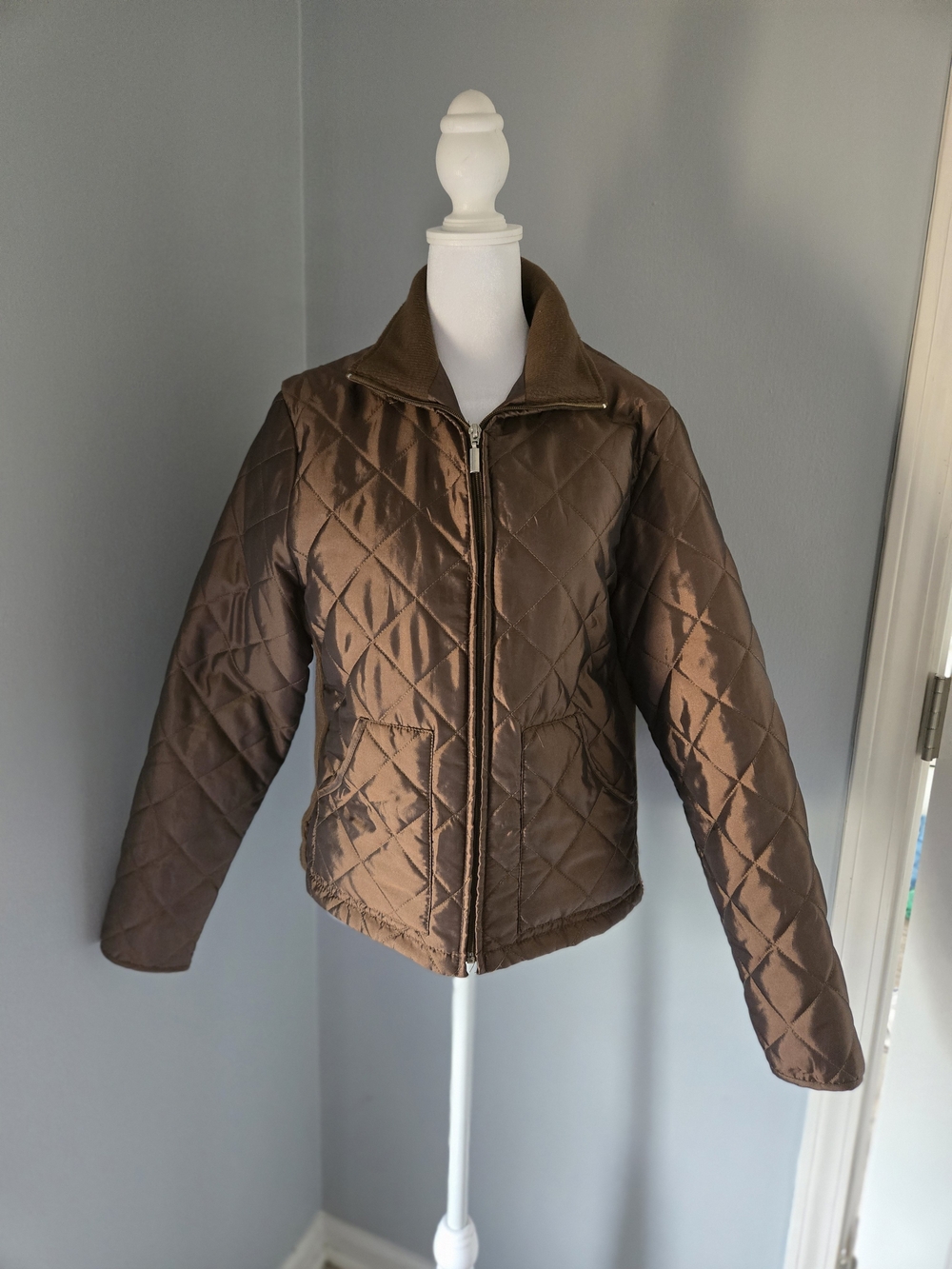 Jane Ashley Brown Quilted Puffer Jacket